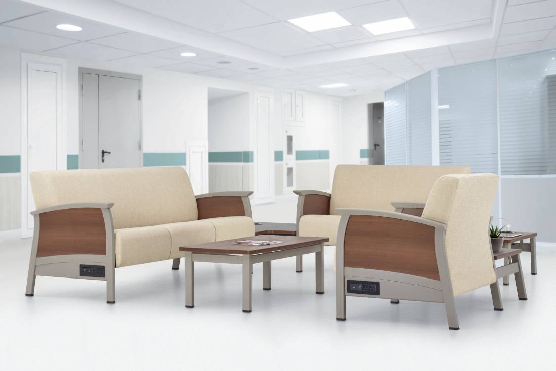 Global Primacare Lounge Seating Series - Durable, Modular Healthcare Furniture