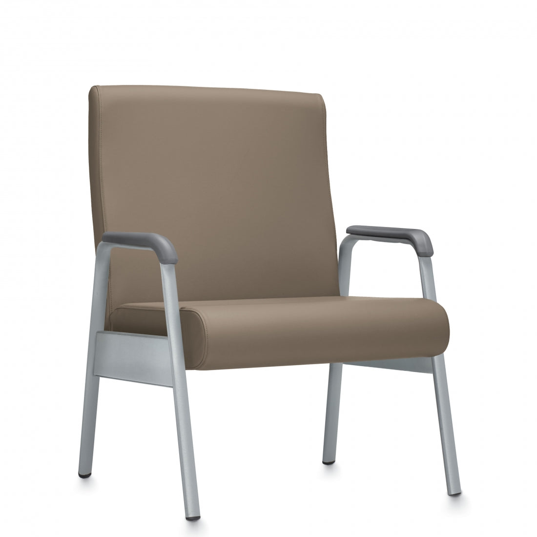 Brown chair with silver frame on a white background