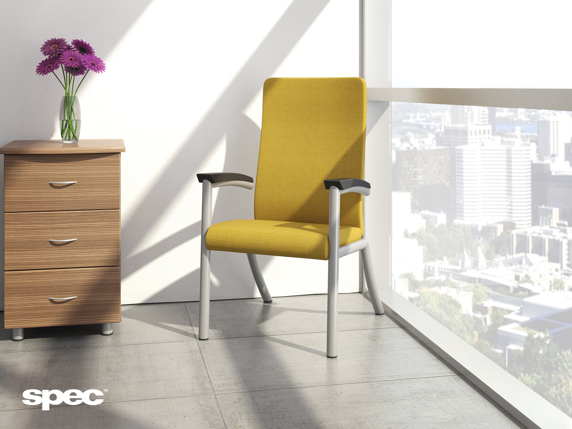 SPEC Gravity Highback Patient Chair –Therapeutic Seating for Healthcare & Senior Living