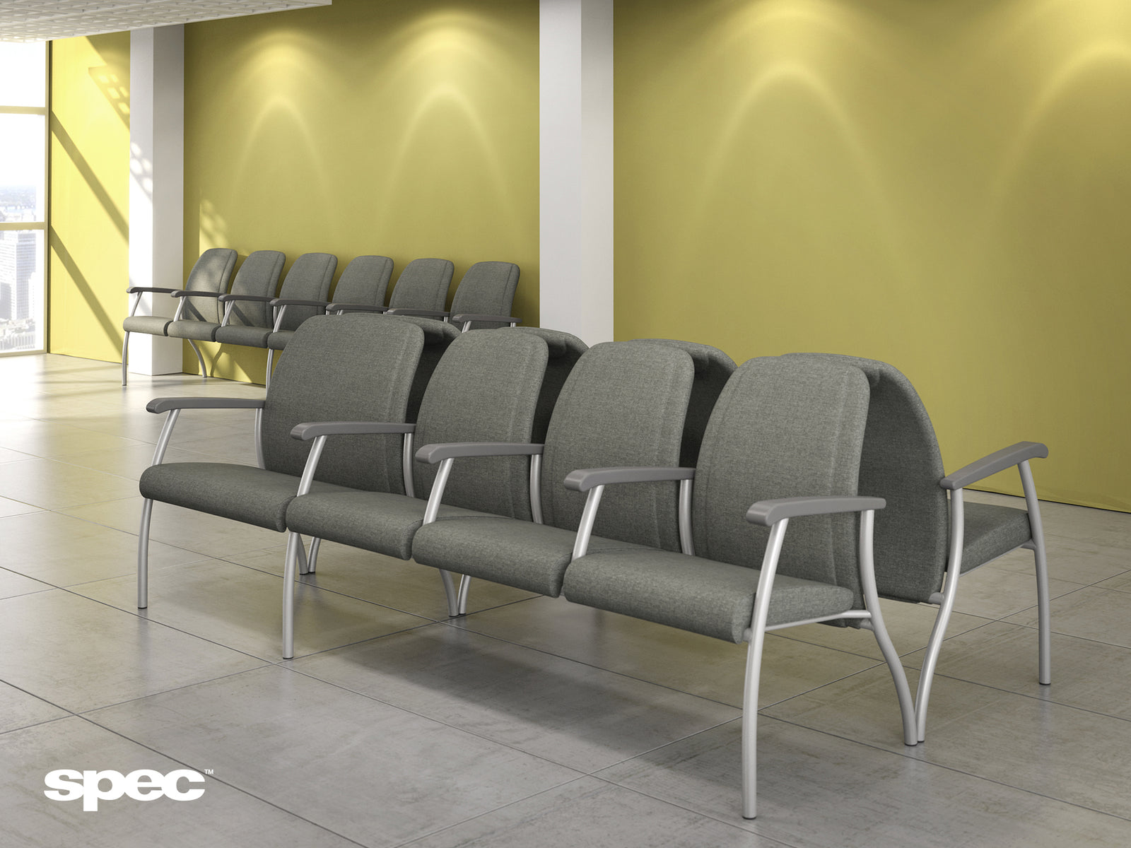 SPEC Midway Chairs – Durable, Space-Saving Public Seating for Healthcare & Waiting Areas