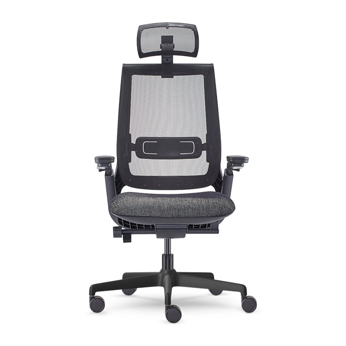 Allseating Equation | Task Chair — Equation — Equation With Height Adjustable Arms, Dual Pivot Arm Caps, Weight Activated Mechanism and Headrest