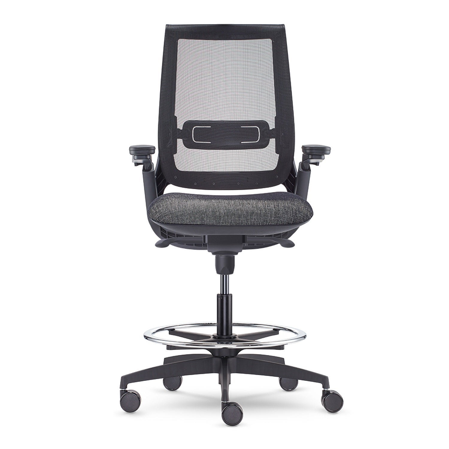 Allseating Equation Stool — Allseating Equation With Height Adjustable Arms and Dual Pivot Arm Caps With Synchro Tilt and Stool Base