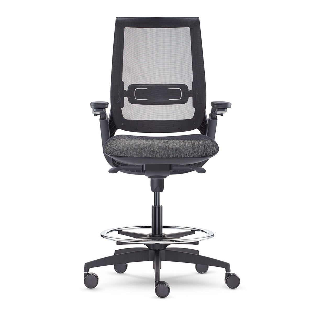 Allseating Equation Stool — Allseating Equation With Height Adjustable Arms and Dual Pivot Arm Caps With Synchro Tilt and Stool Base