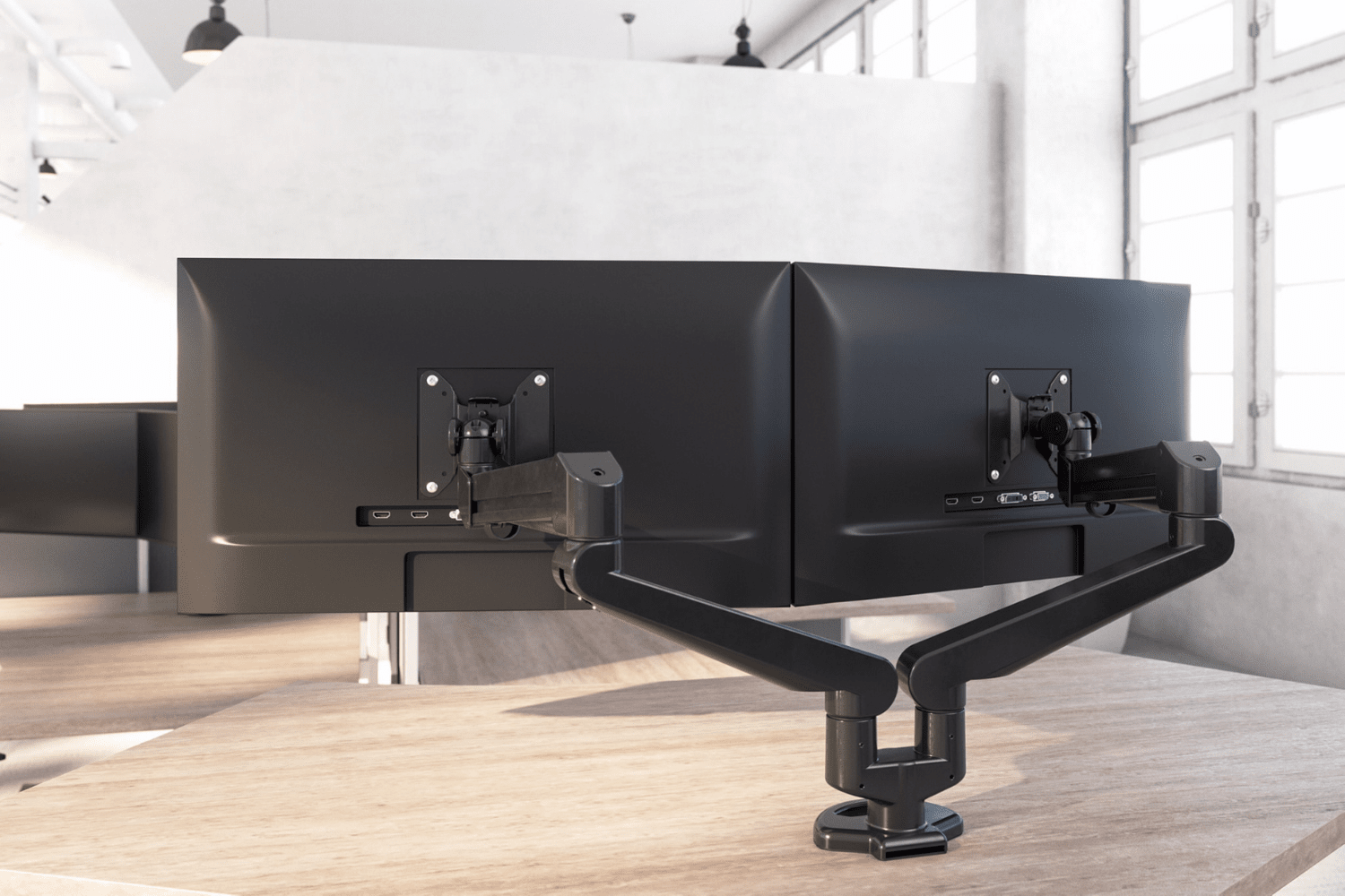 Edge Series Dual Monitor Arm – Sleek Design Dual Monitor Arm Fellowes 