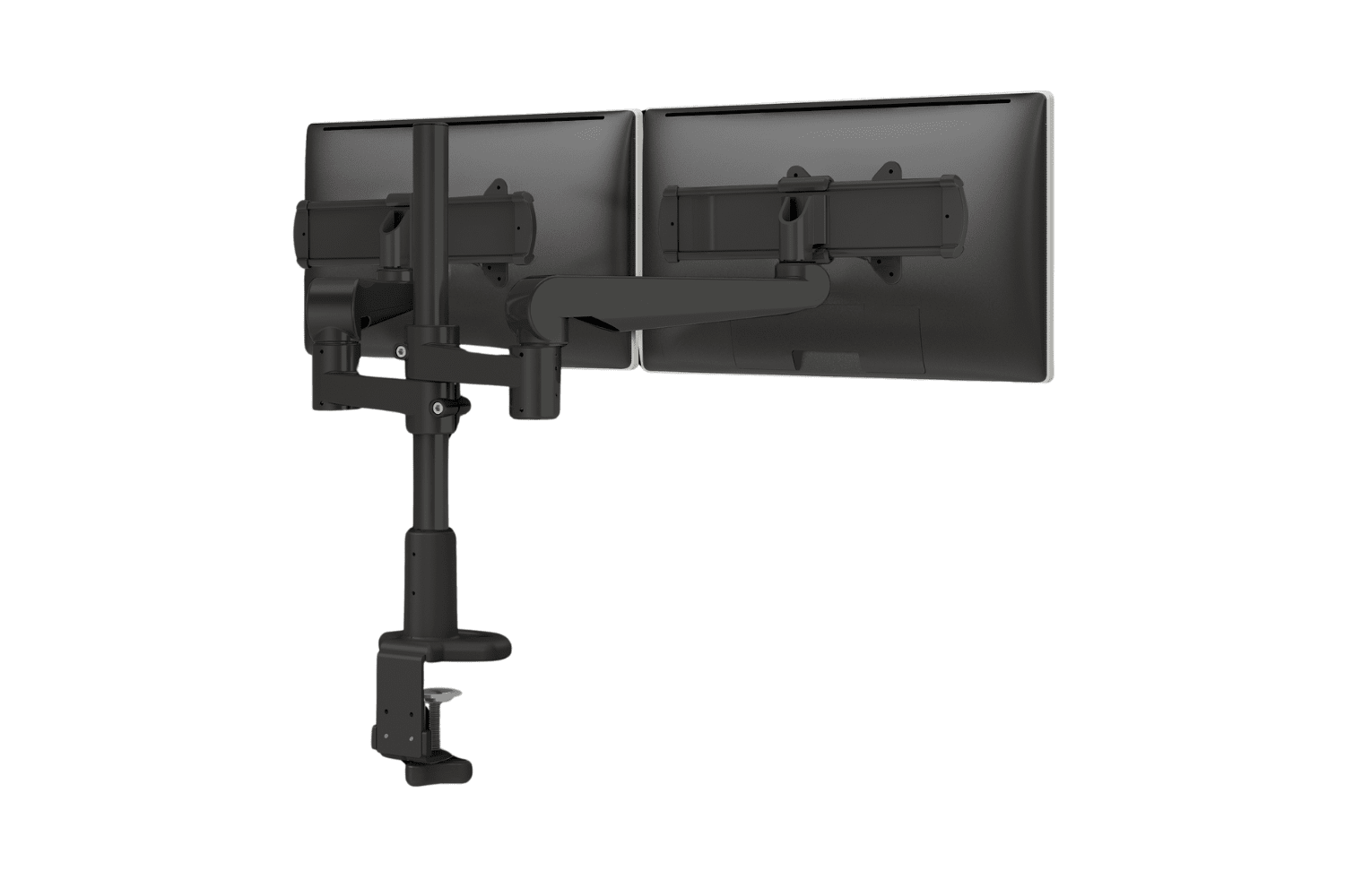 Evolve Series Dual Monitor Arm Fixed + Slider includes desk clamp Dual Monitor Arm Fellowes 