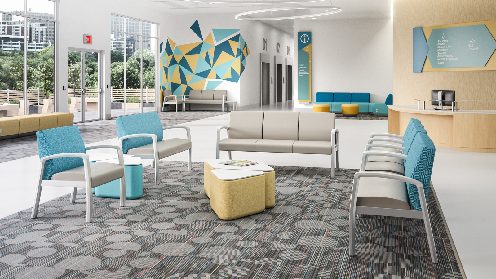 Aviera Healthcare Seating Collection | Durable Wood & Metal Waiting Room Chairs