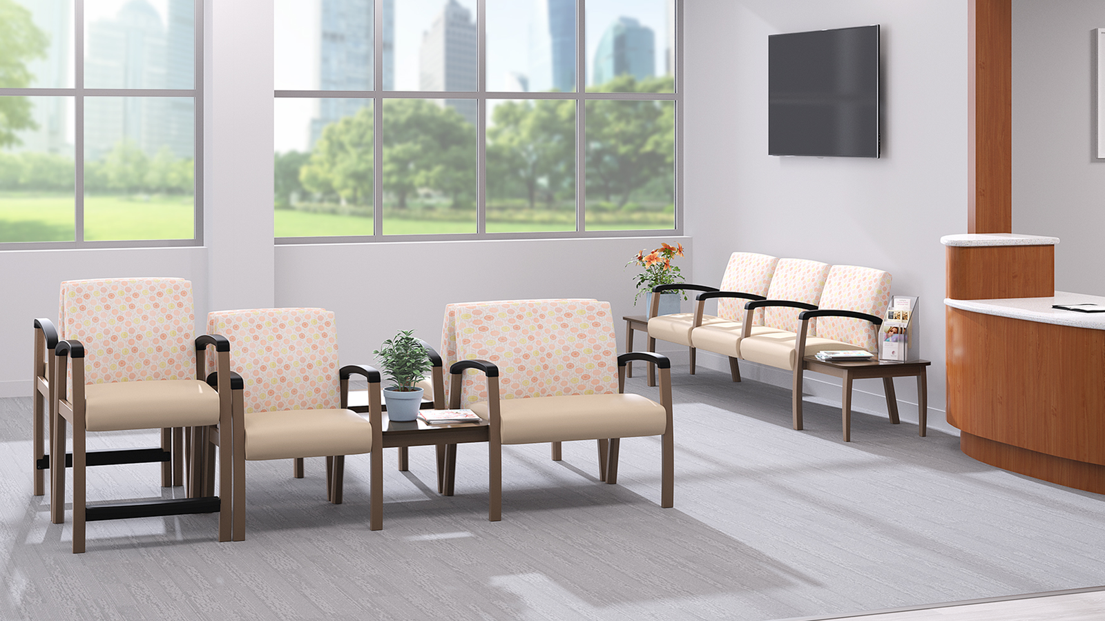 Aviera Healthcare Seating Collection | Durable Wood & Metal Waiting Room Chairs