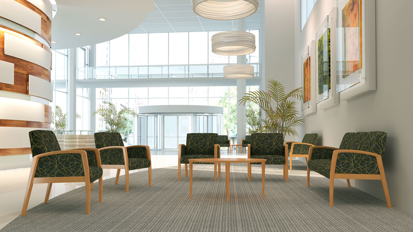 Aviera Healthcare Seating Collection | Durable Wood & Metal Waiting Room Chairs