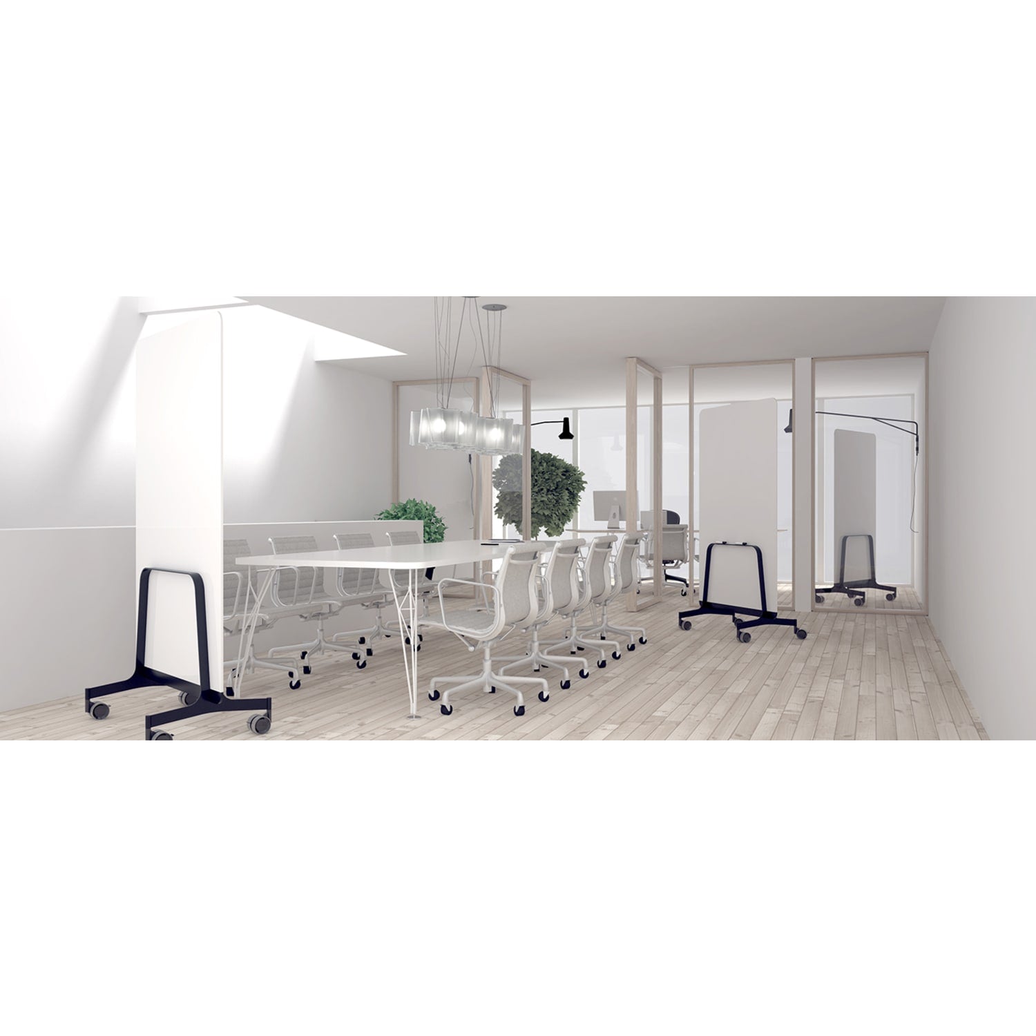 Q! Mobile Dual-Sided Glass Writing Board for Clinical Staff