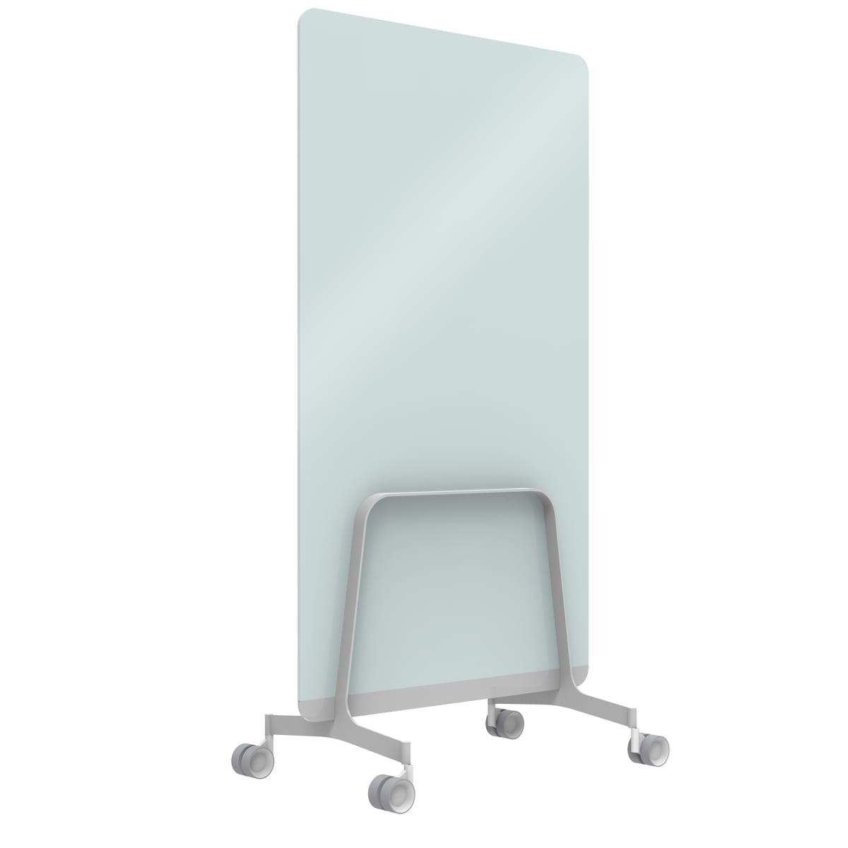 Q! Mobile Dual-Sided Glass Writing Board for Clinical Staff